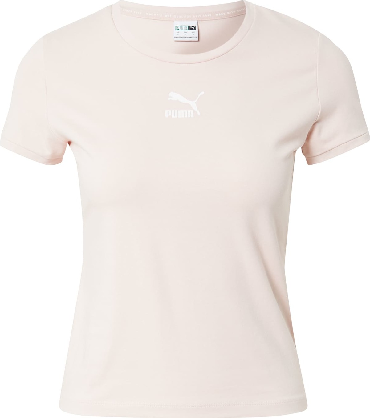 PUMA Tričko bílá / pastelově růžová