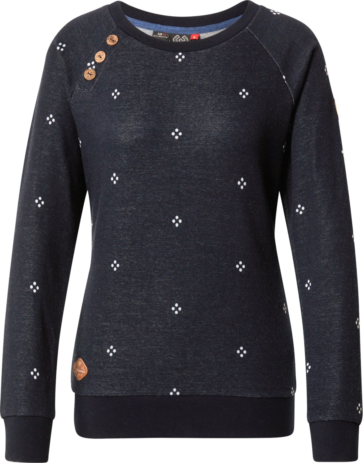 Ragwear Mikina 'Daria' bílá / kobaltová modř / světle hnědá