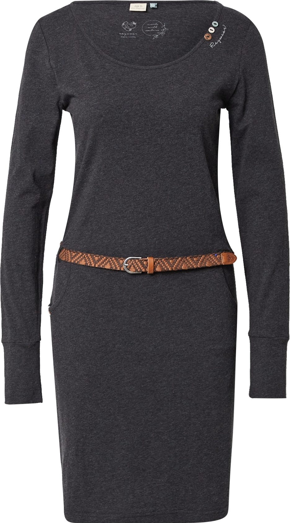 Ragwear Šaty 'MONTANA' tmavě šedá / karamelová / tmavě hnědá