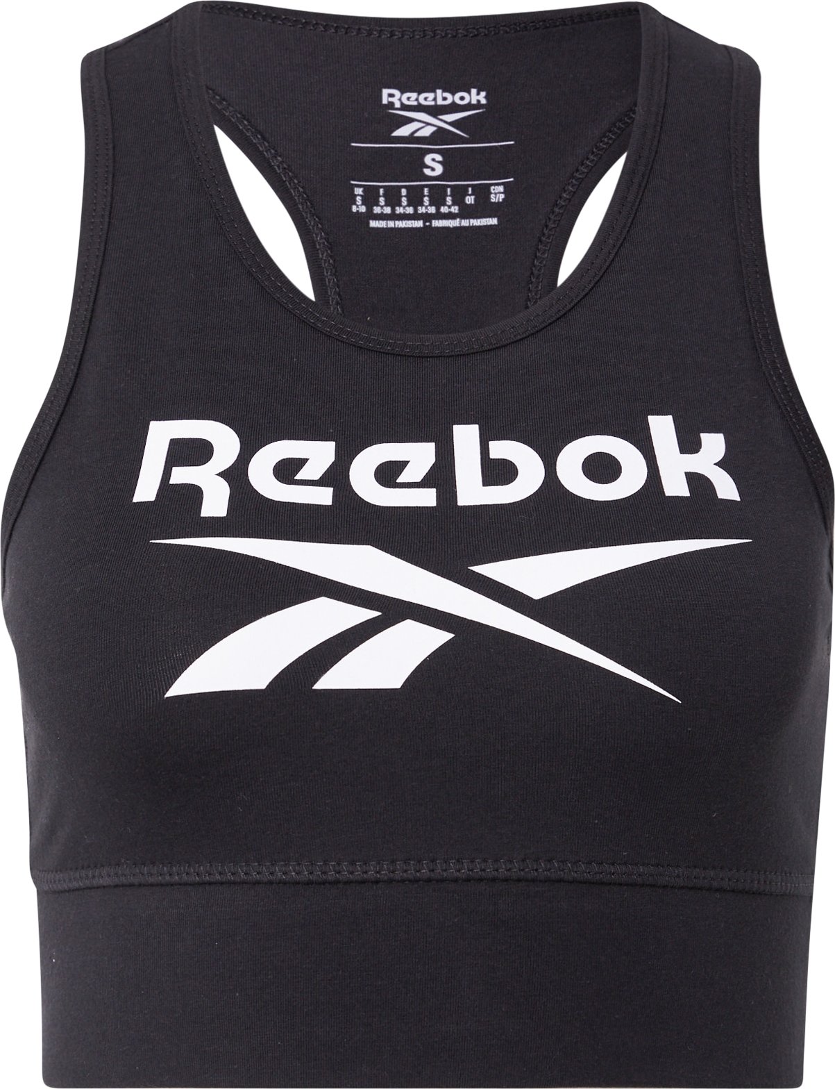 Reebok Sport Sportovní podprsenka 'Identity' černá / bílá