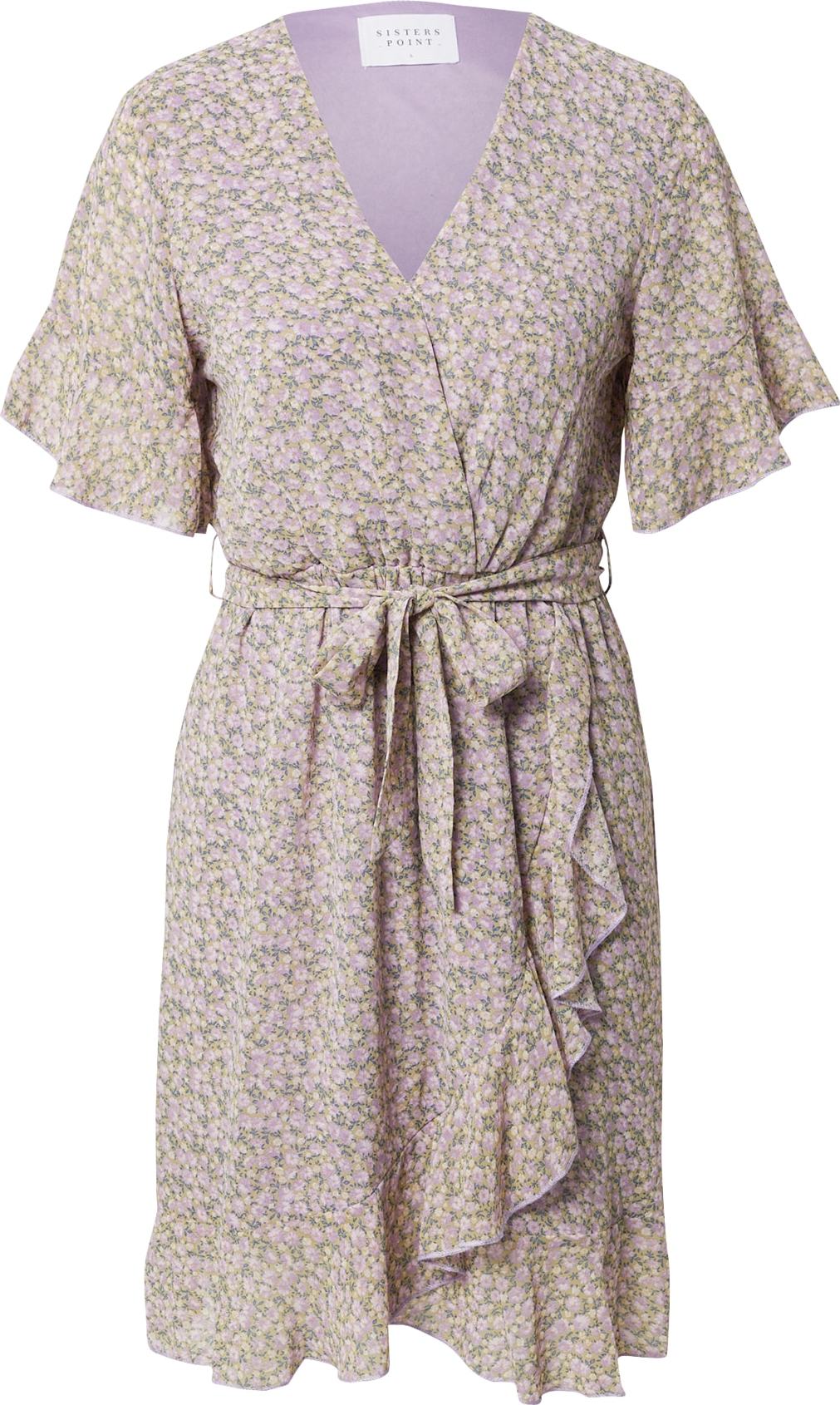 SISTERS POINT Letní šaty 'NEW GRETO-8' olivová / lenvandulová / námořnická modř