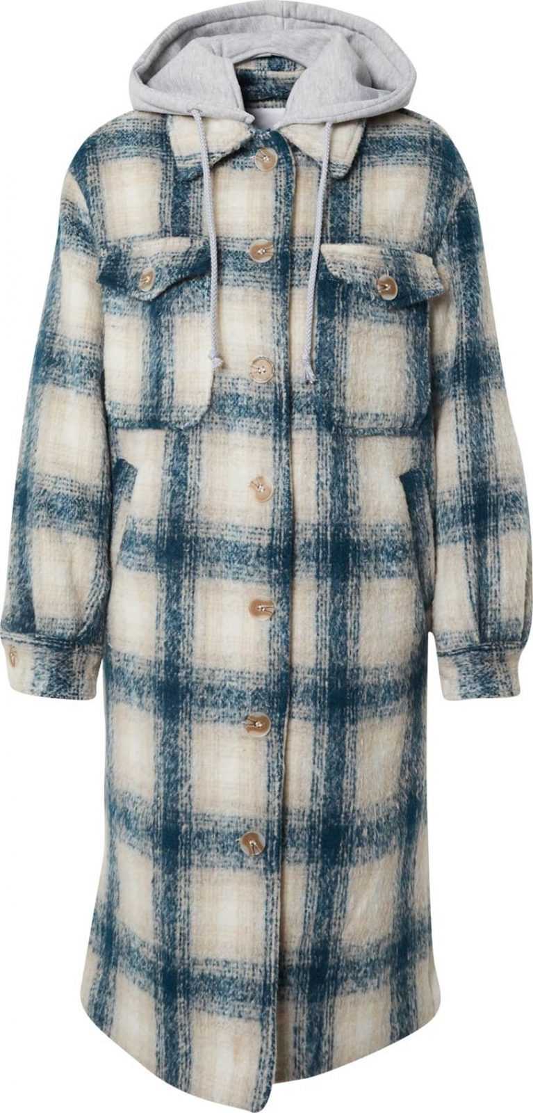 SISTERS POINT Přechodný kabát 'CHERRI' modrá / béžová / šedý melír