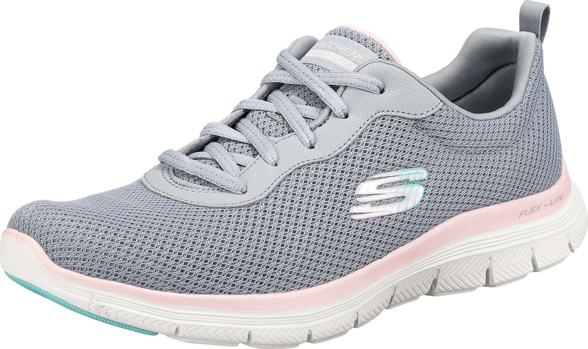 SKECHERS Tenisky růžová / šedá / aqua modrá