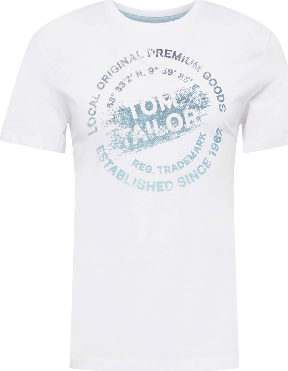 TOM TAILOR Tričko bílá / opálová / námořnická modř