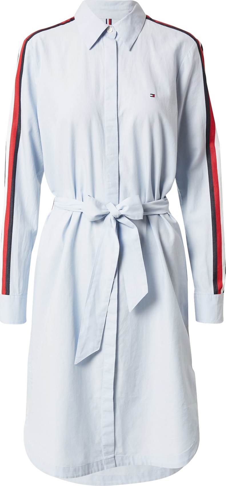 TOMMY HILFIGER Košilové šaty 'MONICA' světlemodrá / noční modrá / bílá / červená