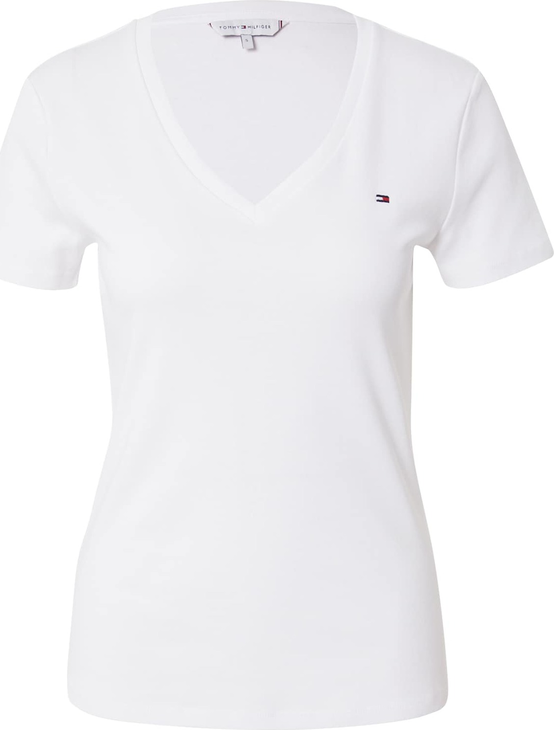 TOMMY HILFIGER Tričko tmavě modrá / offwhite / ohnivá červená