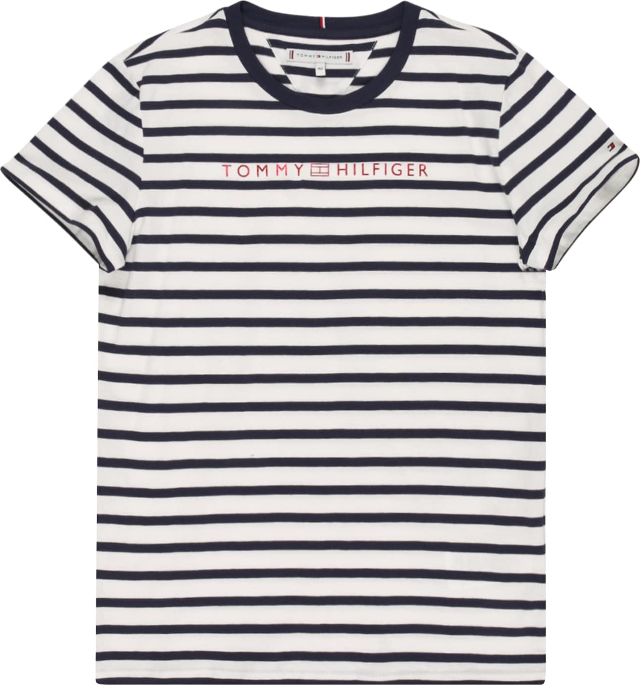 TOMMY HILFIGER Tričko bílá / námořnická modř / ohnivá červená
