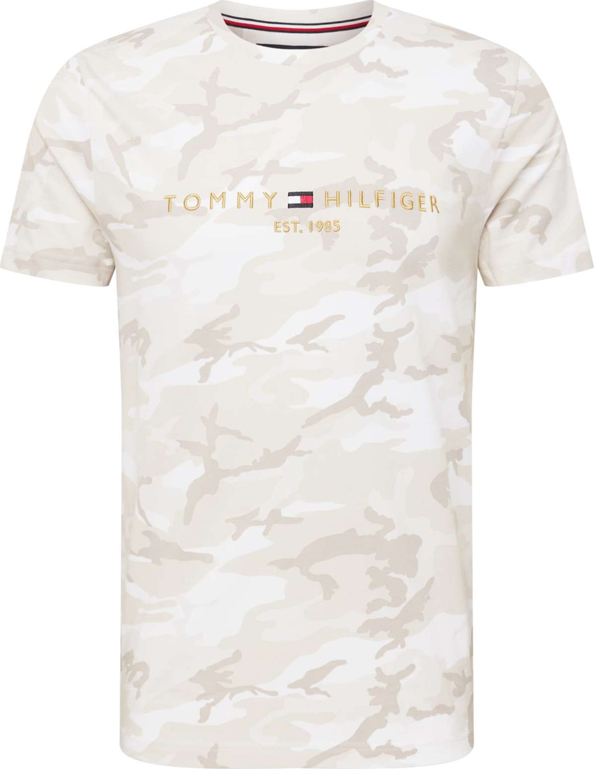 TOMMY HILFIGER Tričko 'Camo' bílá / žlutá / červená / tmavě modrá / šedá