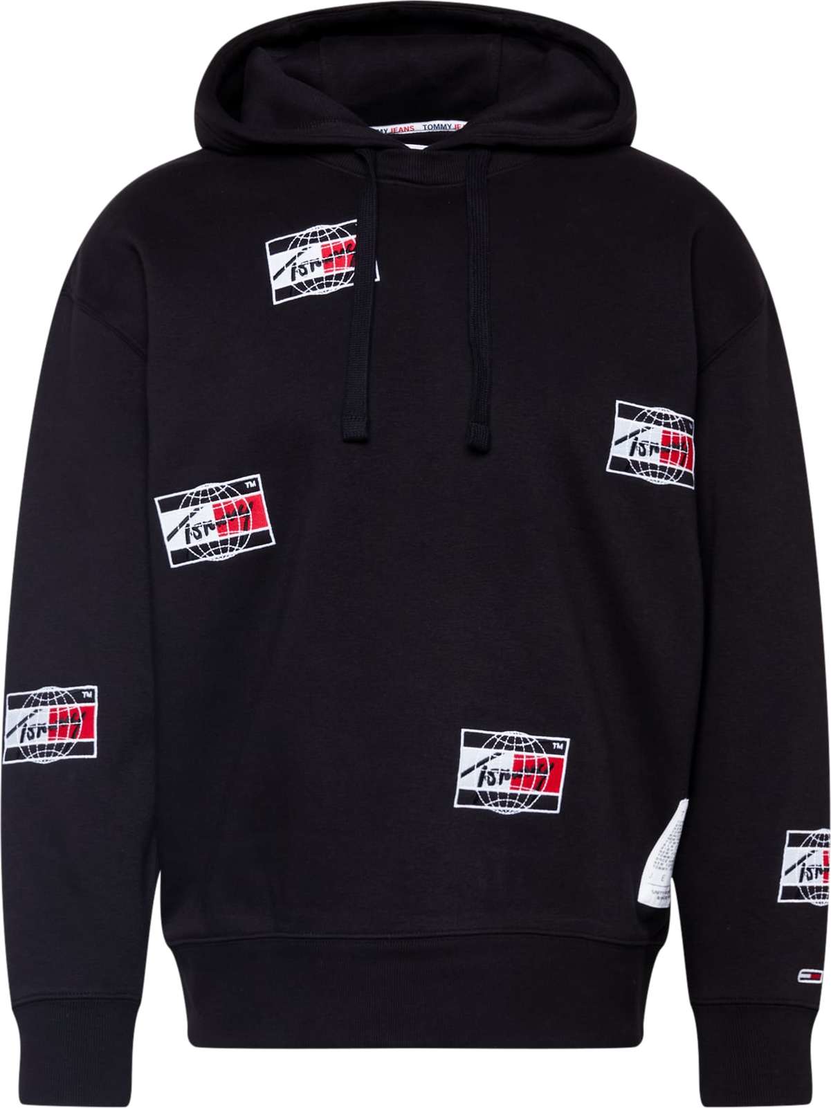 Tommy Jeans Mikina 'Timeless Distortion' černá / bílá / červená