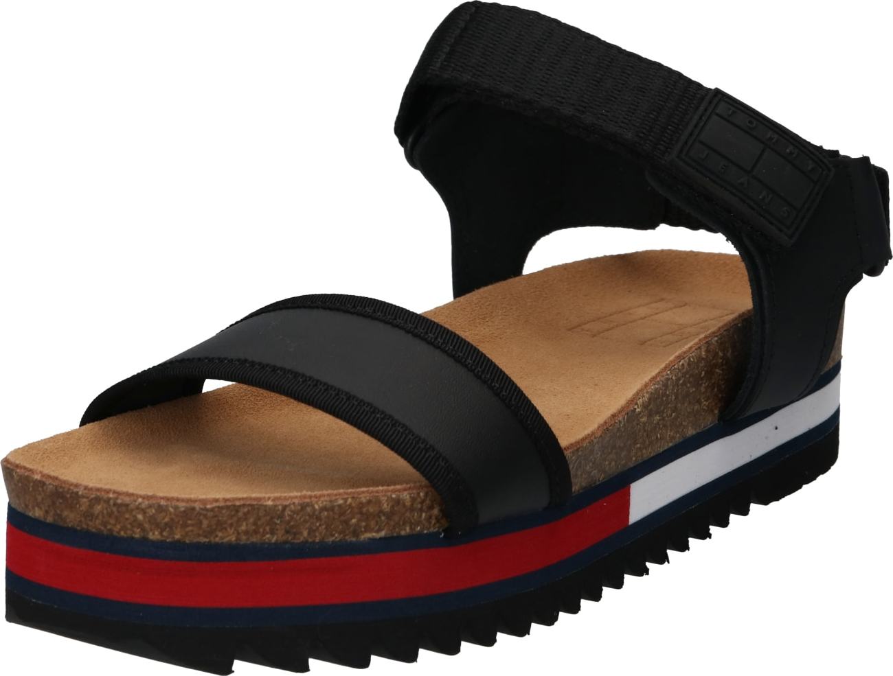 Tommy Jeans Páskové sandály černá
