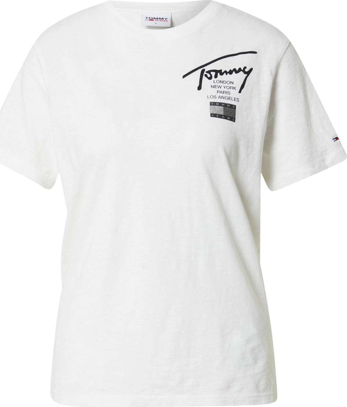 Tommy Jeans Tričko bílá / černá / šedá