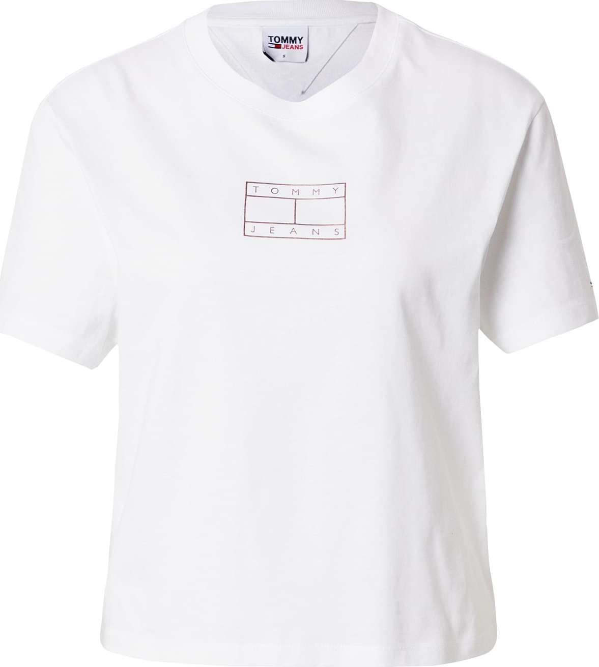 Tommy Jeans Tričko bílá / námořnická modř / ohnivá červená / bronzová
