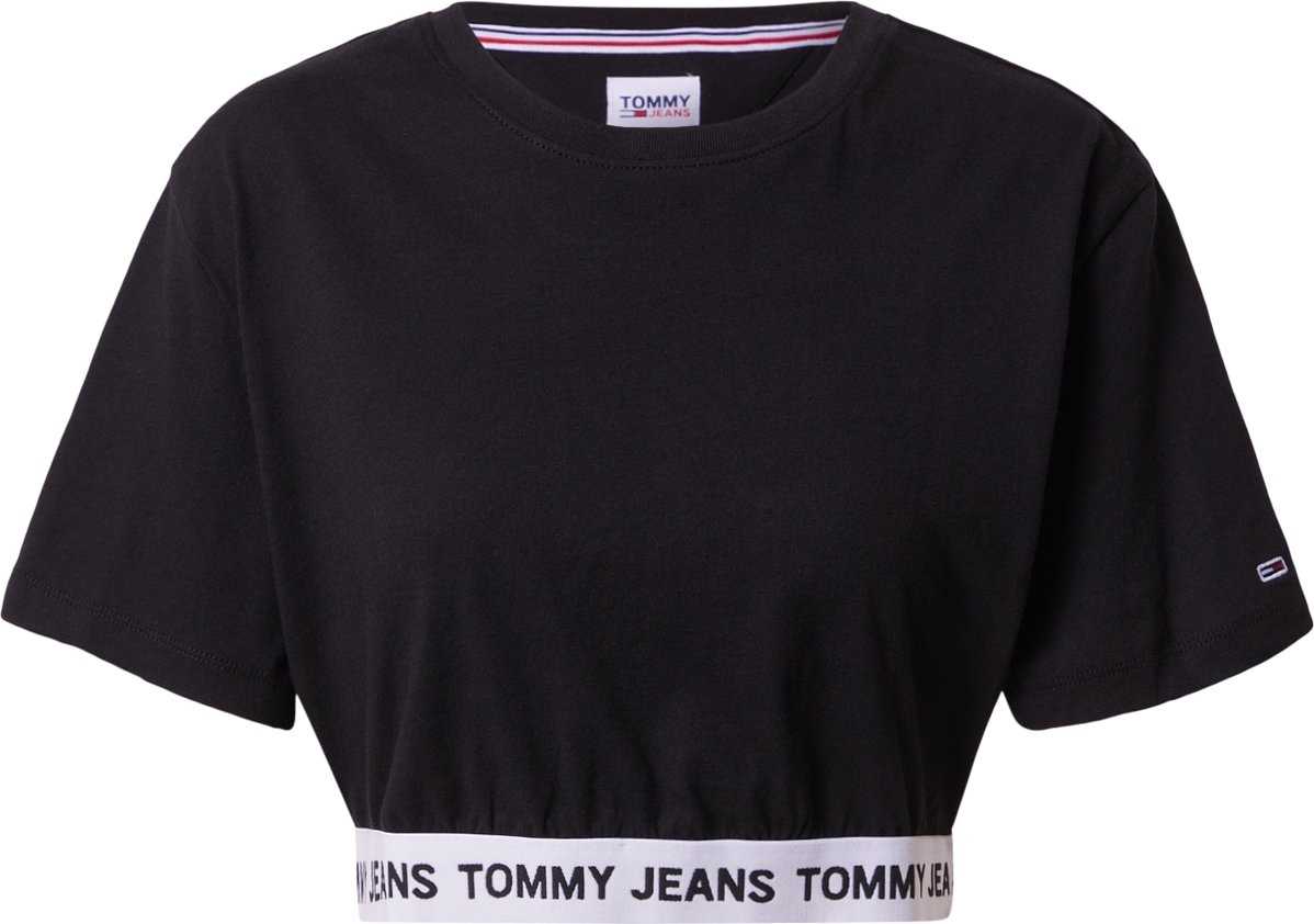 Tommy Jeans Tričko černá / bílá