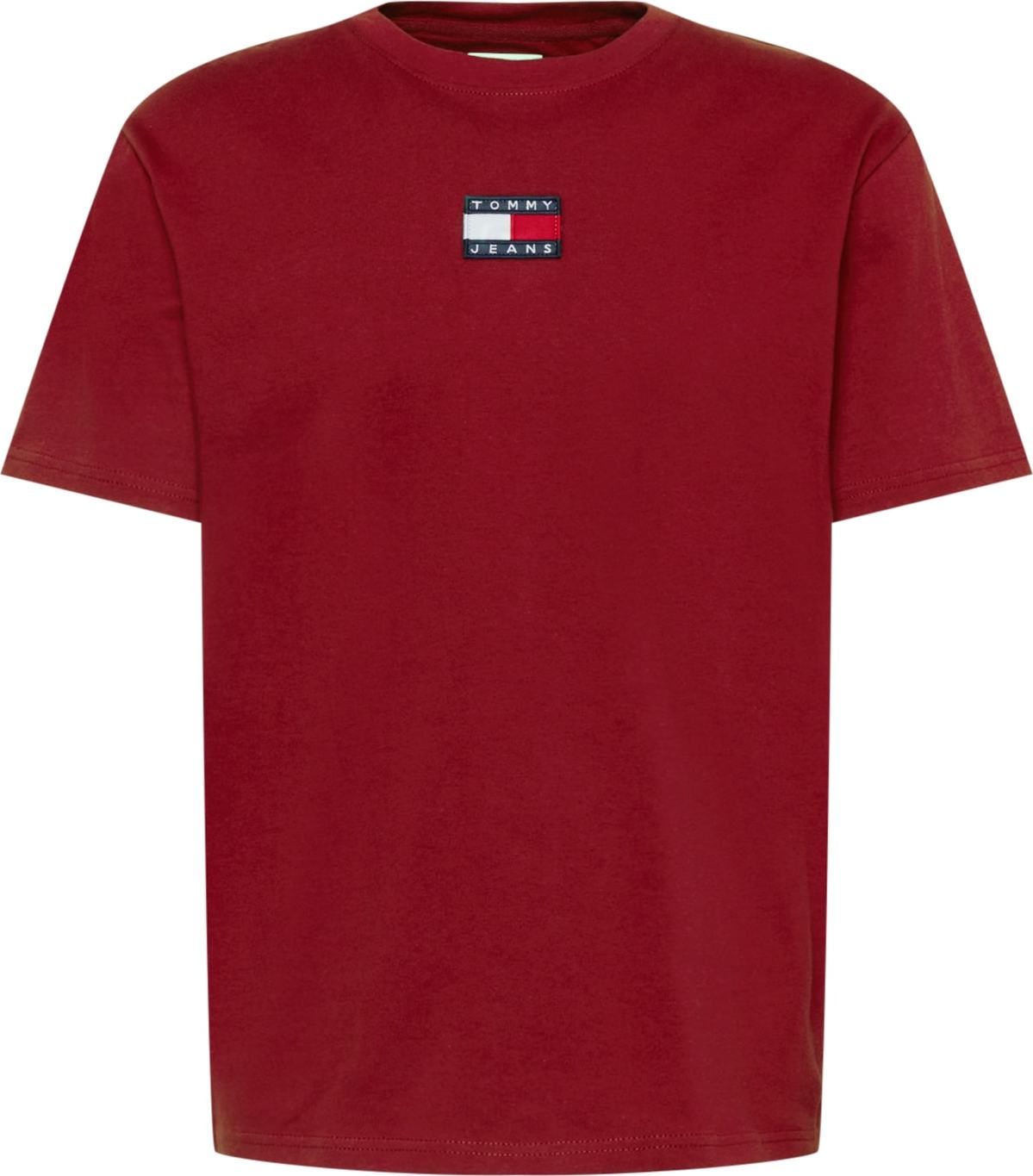 Tommy Jeans Tričko červená / bílá / námořnická modř