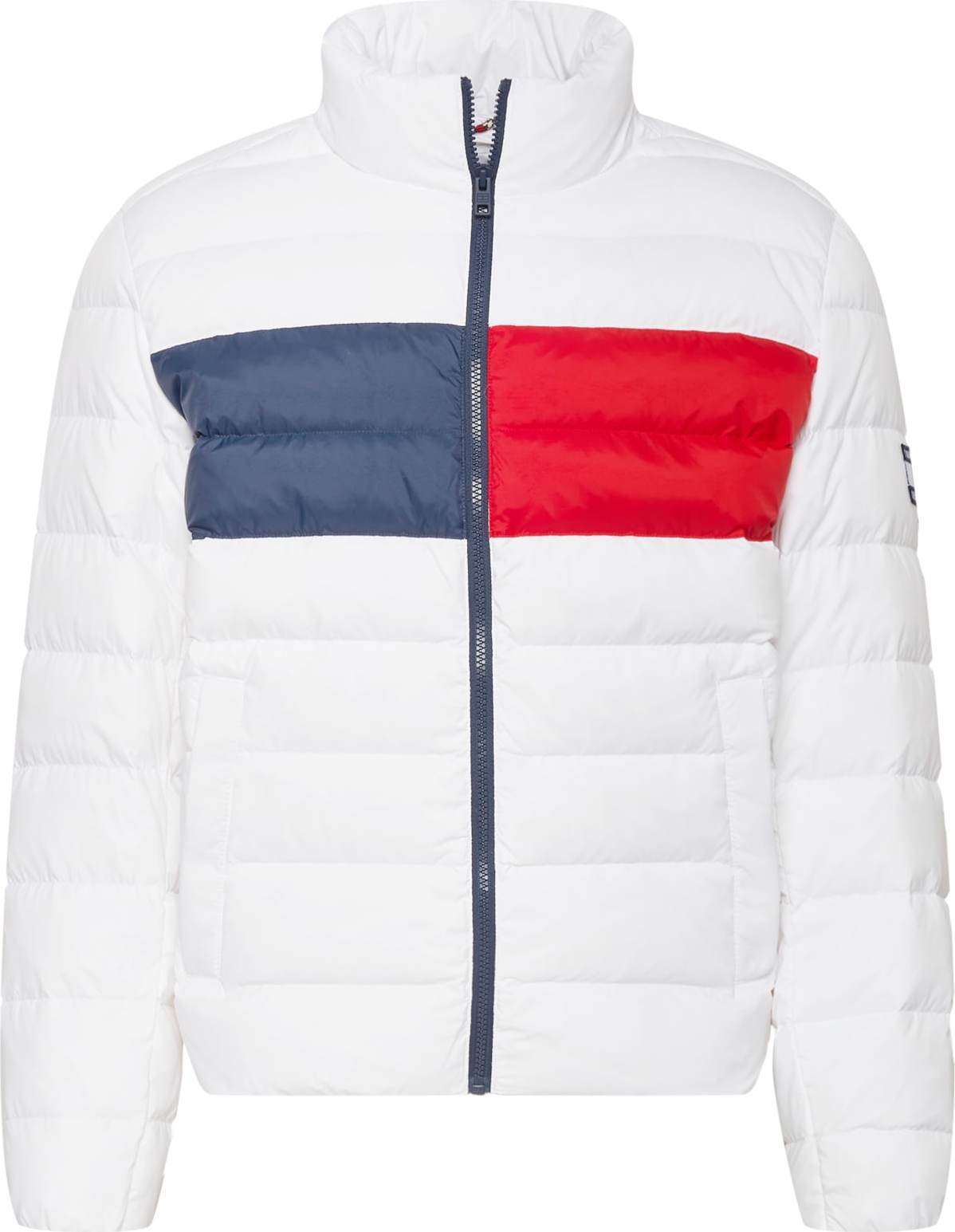 Tommy Jeans Zimní bunda 'ESSENTIAL' offwhite / červená / námořnická modř
