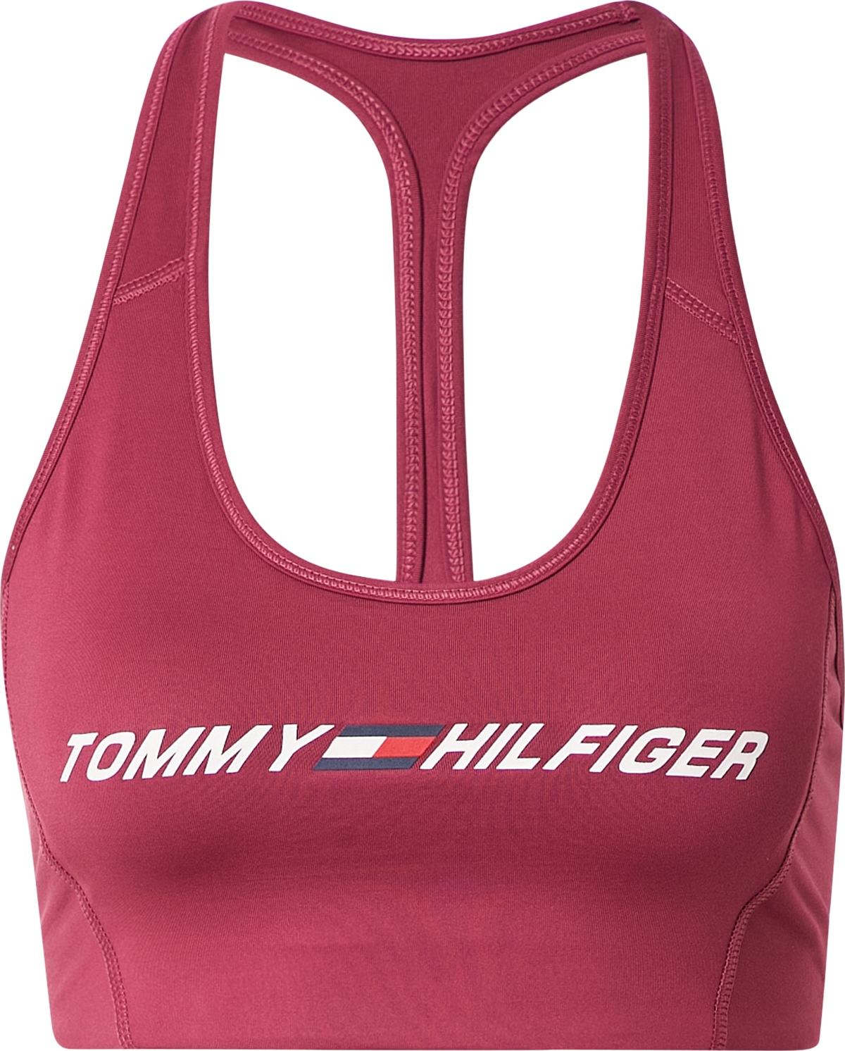 Tommy Sport Sportovní podprsenka pastelově červená / světle červená / bílá / ultramarínová modř