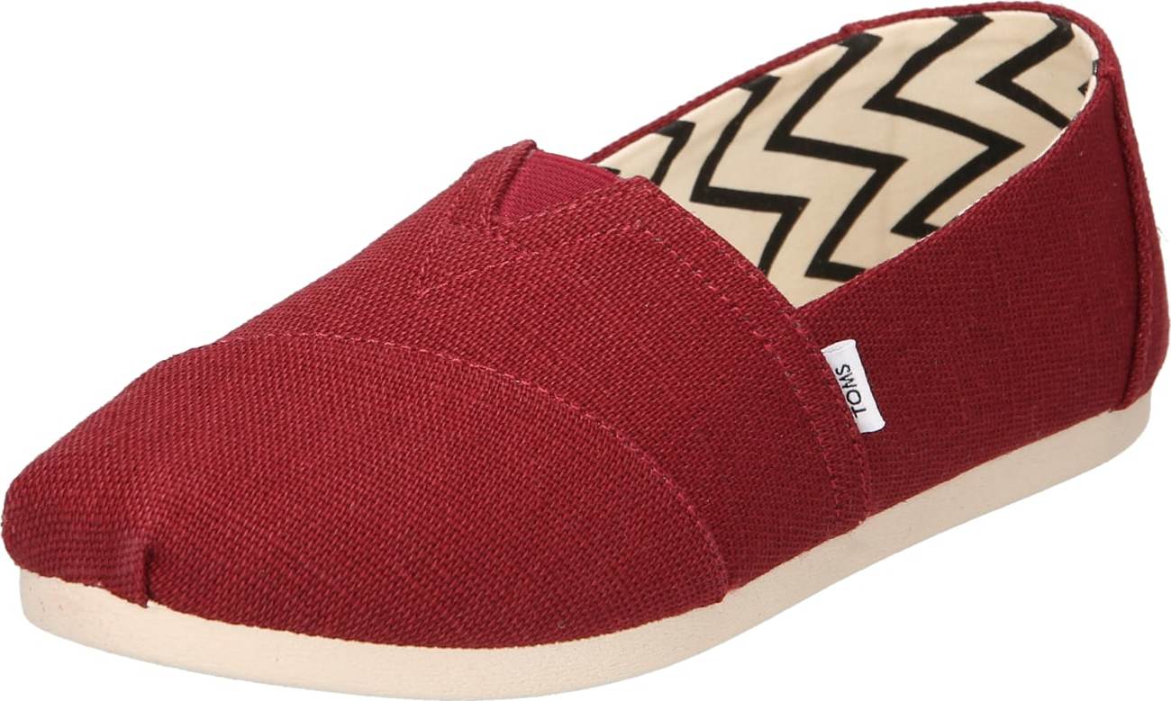 TOMS Espadrilky 'Alpargata' bordó / světlemodrá / bílá