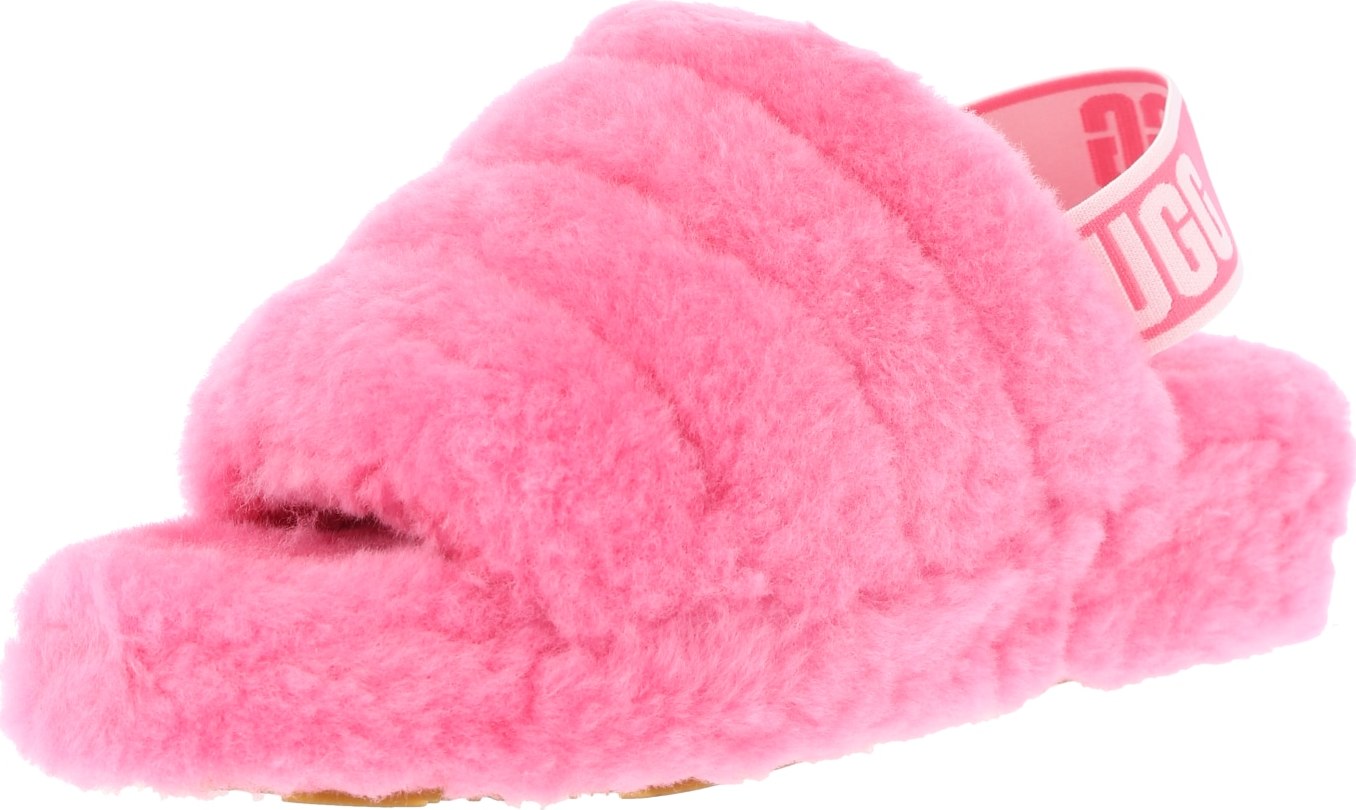 UGG Pantofle 'Fluff Yeah' pink / bílá
