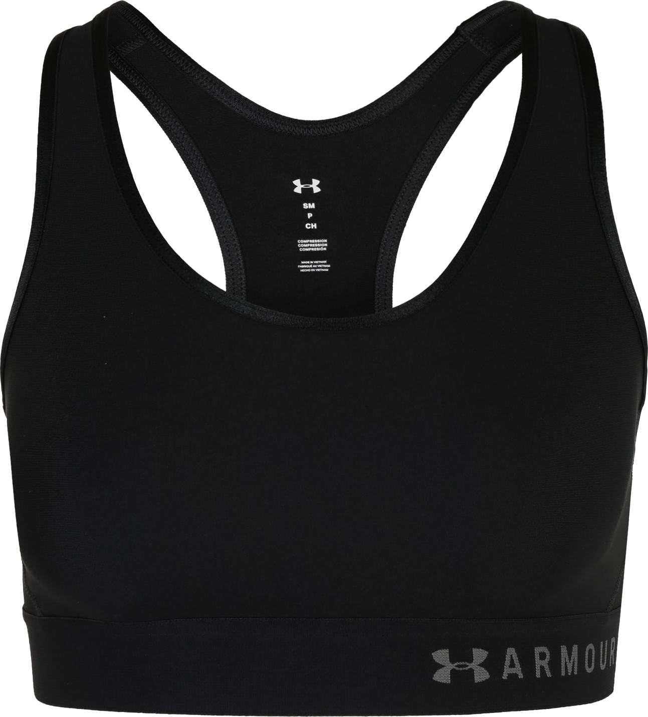 UNDER ARMOUR Sportovní podprsenka 'Armour' černá / šedá