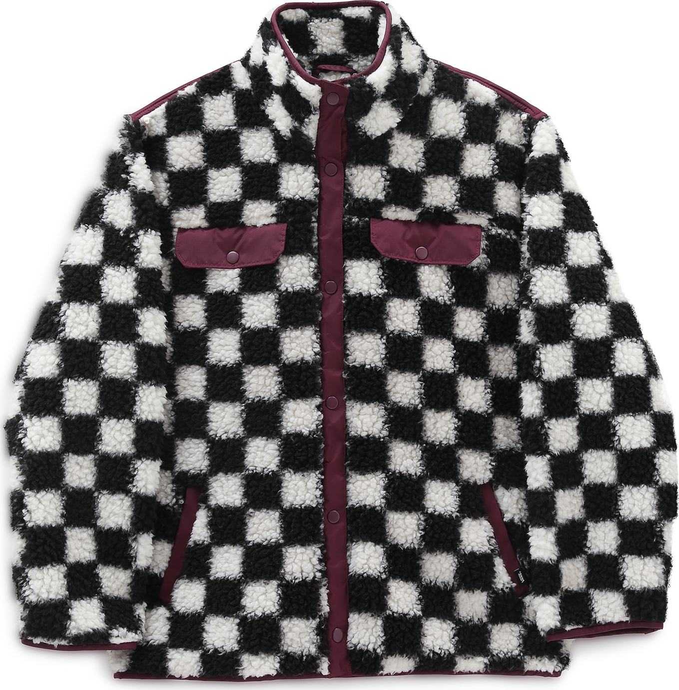VANS Přechodná bunda 'WM DREAMING SHERPA' černá / bílá / bordó