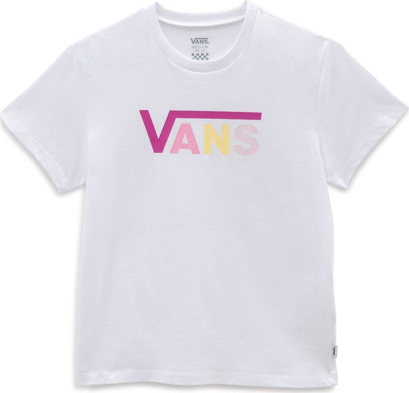 VANS Tričko 'Flying Crew' bílá / eosin / světle růžová / žlutá