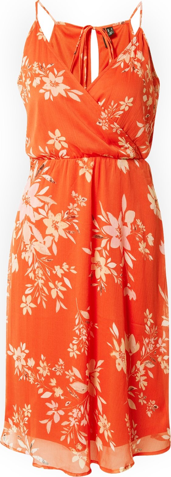 VERO MODA Letní šaty 'LIA' oranžově červená / pastelově oranžová