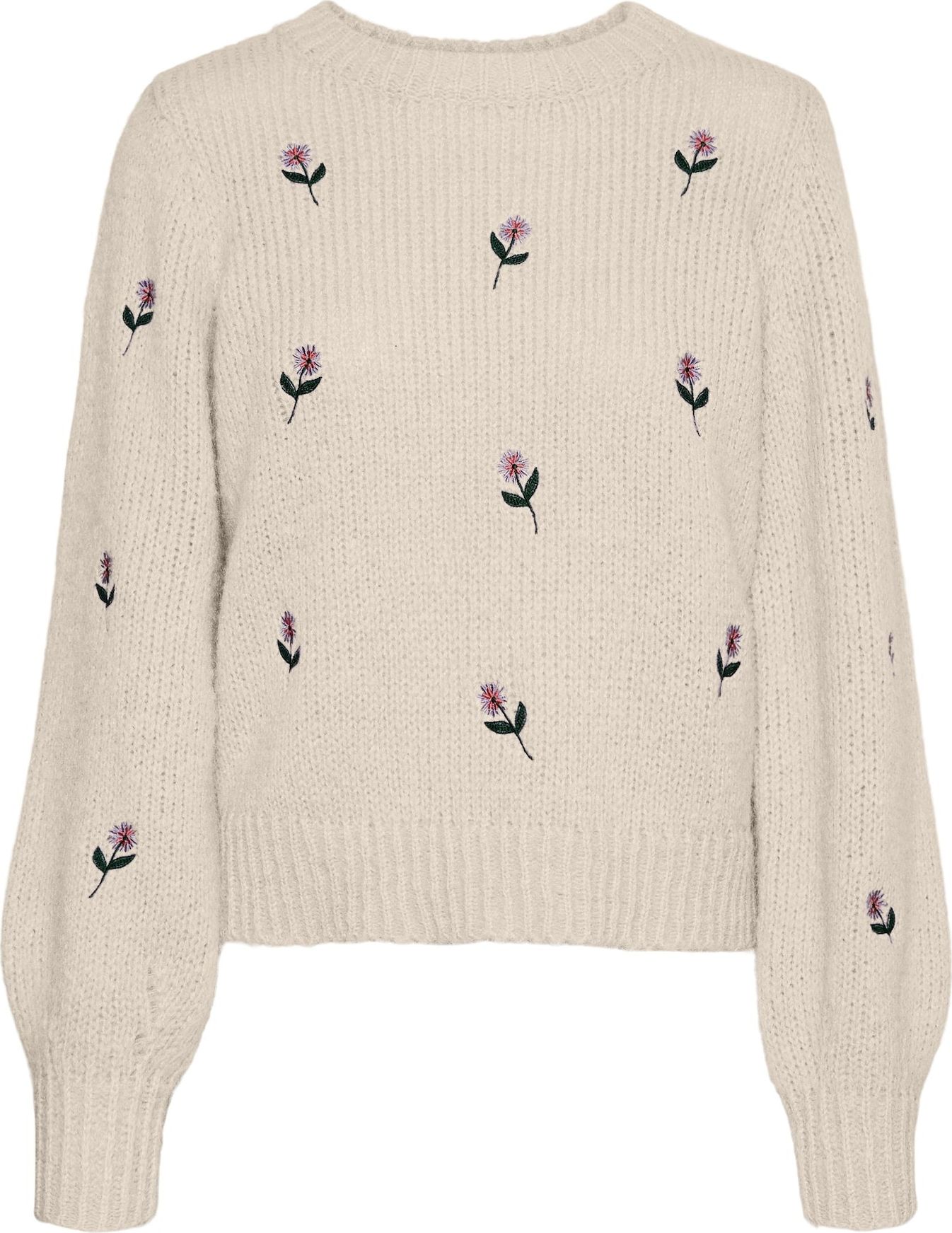 VERO MODA Svetr 'New Wine' fialová / zelená / pink / béžová