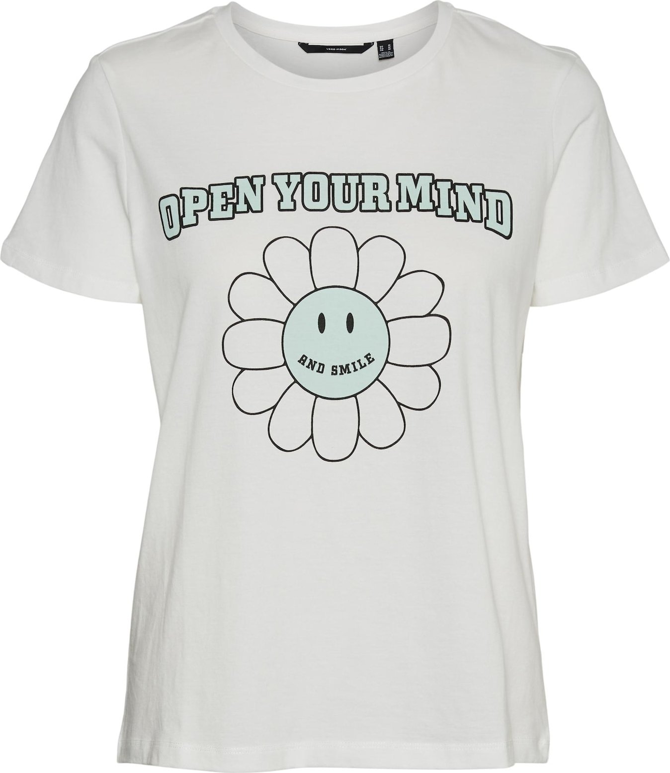 VERO MODA Tričko 'Mia Francis' bílá / černá / mátová