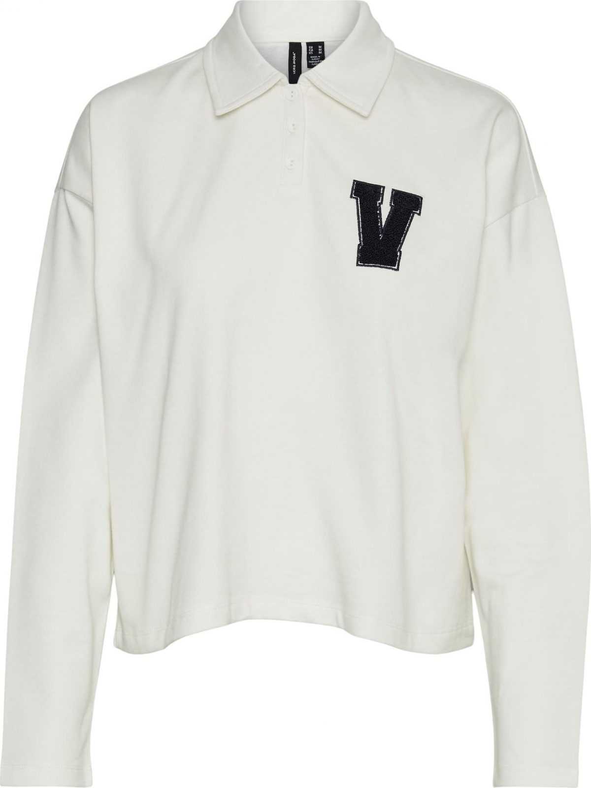 VERO MODA Tričko 'Serena' přírodní bílá / černá