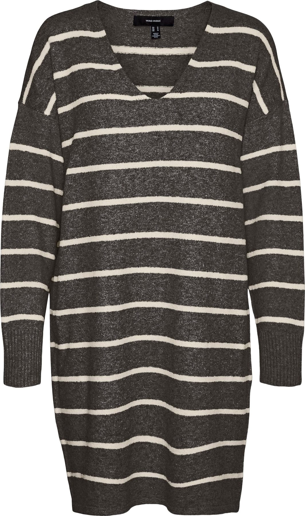 VERO MODA Úpletové šaty 'Doffy' černá / bílá
