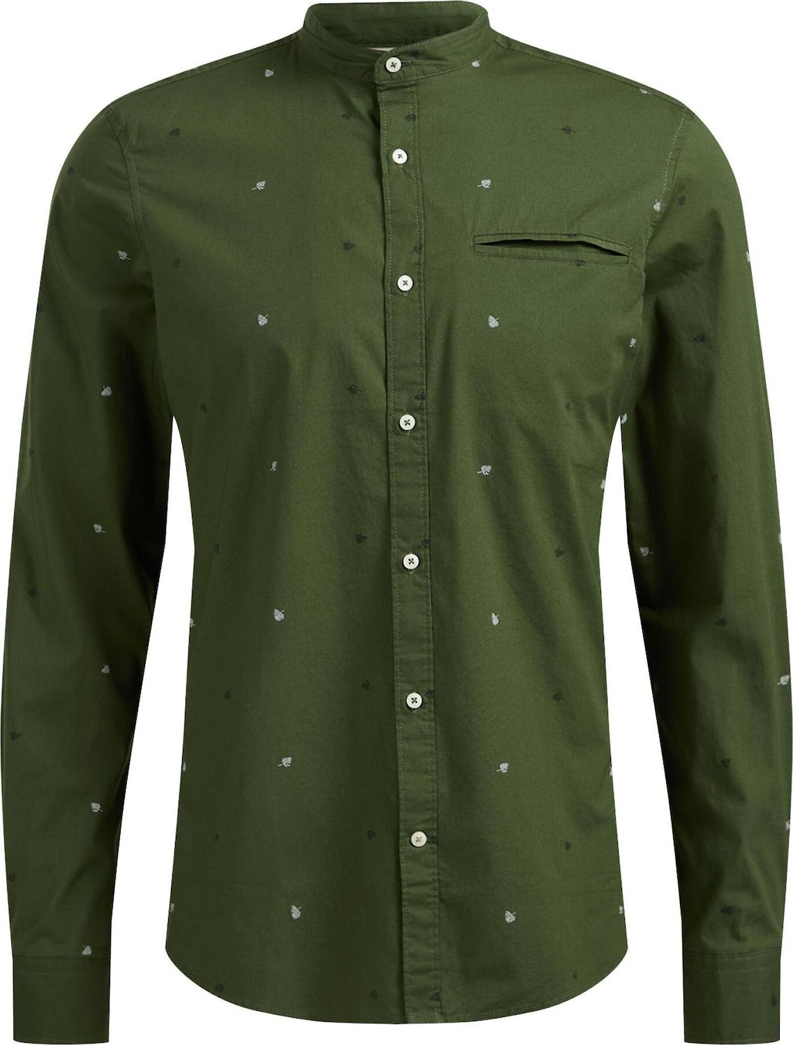 WE Fashion Košile khaki / bílá