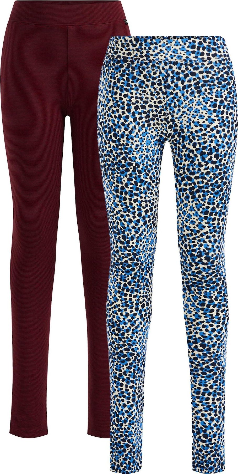 WE Fashion Legíny tmavě modrá / modrá / bílá / vínově červená