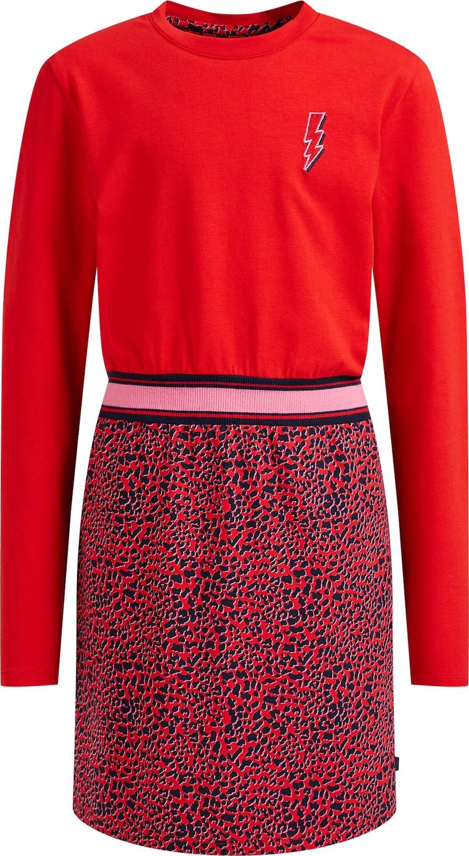 WE Fashion Šaty červená / černá / růžová