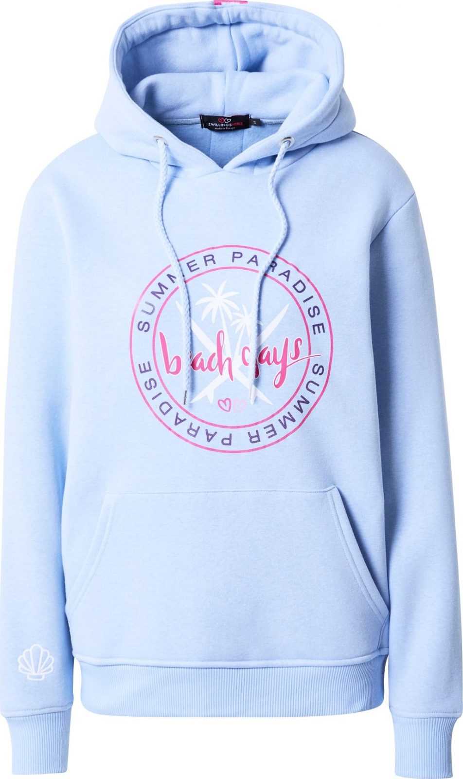 Zwillingsherz Mikina 'Philine' světlemodrá / pink / bílá / tmavě modrá