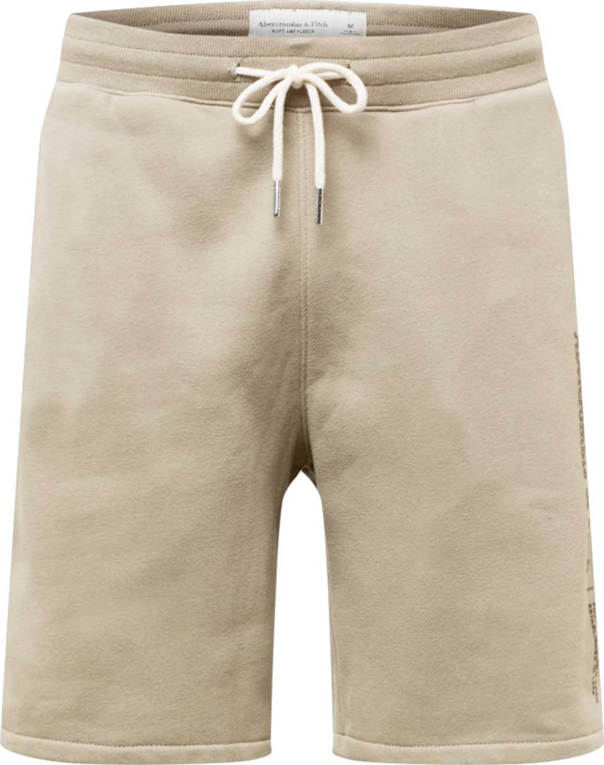 Abercrombie & Fitch Kalhoty černá / tmavě béžová