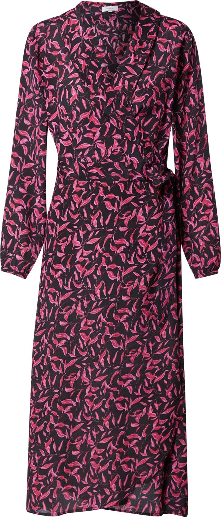 Bizance Paris Košilové šaty 'FRAISE' černá / pink / pitaya