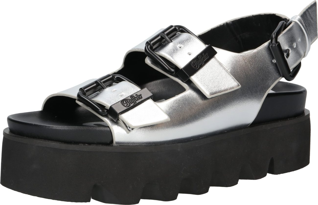 BUFFALO Páskové sandály 'PERRY ON' stříbrná
