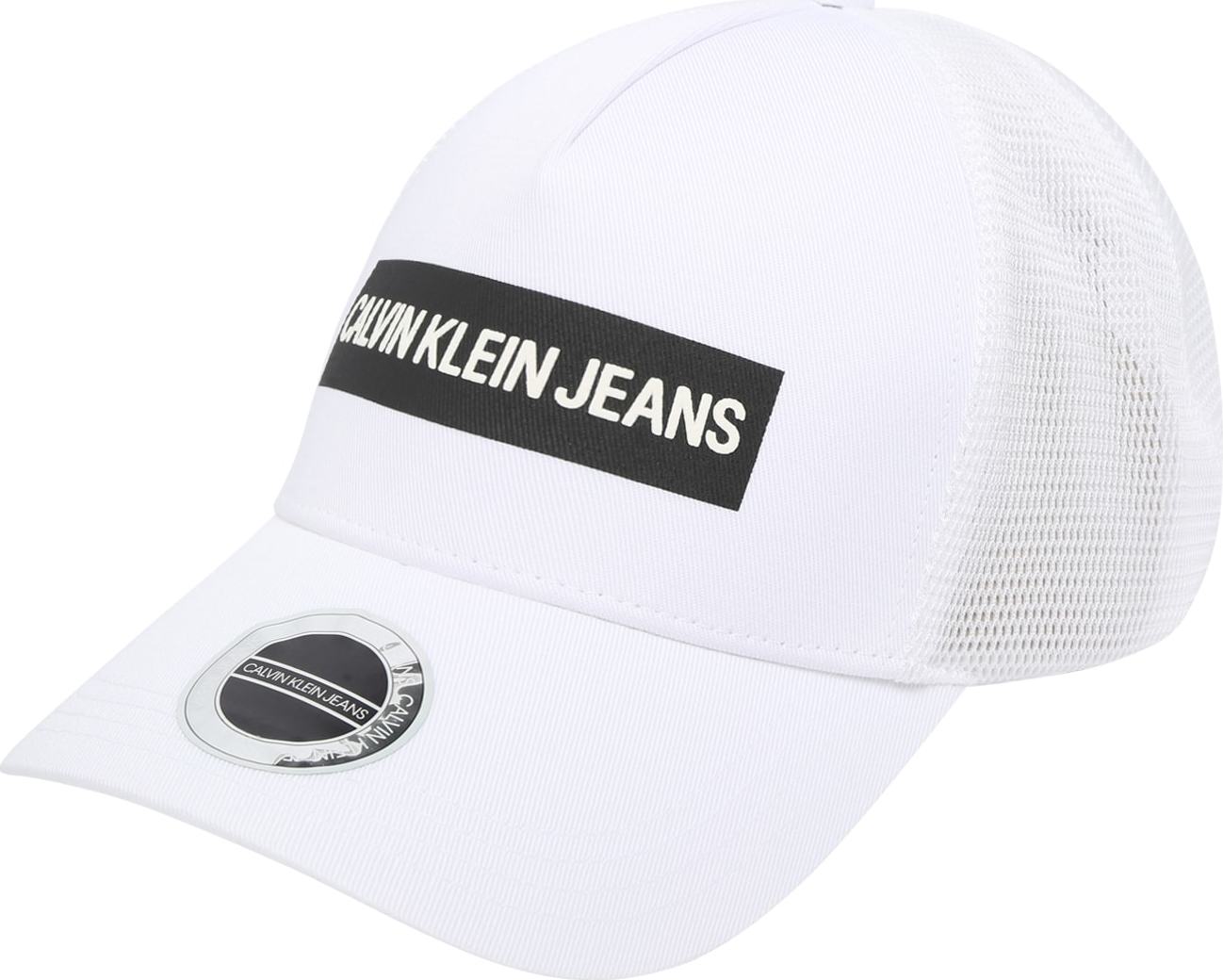 Calvin Klein Jeans Kšiltovka bílá / černá