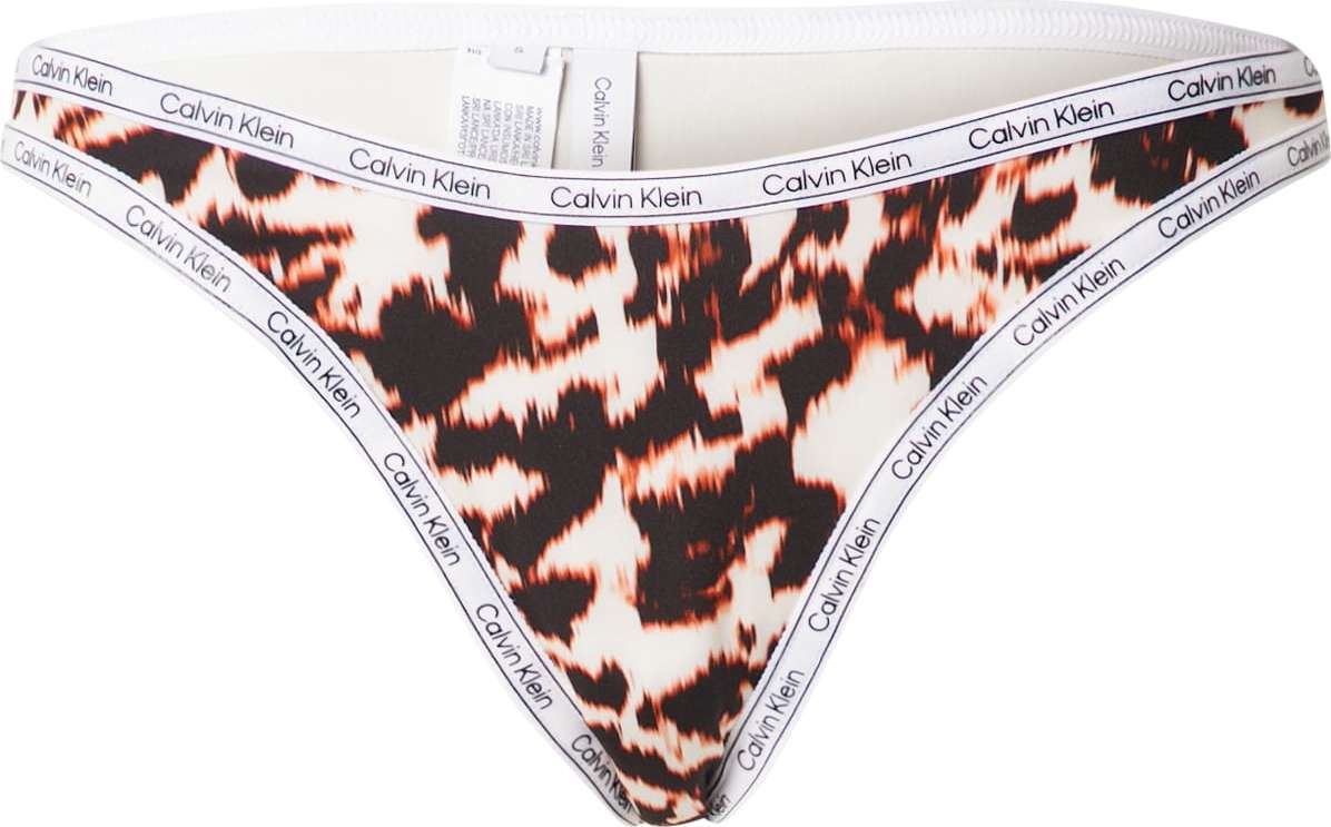 Calvin Klein Swimwear Kalhotky hnědá / světle hnědá / bílá / černá