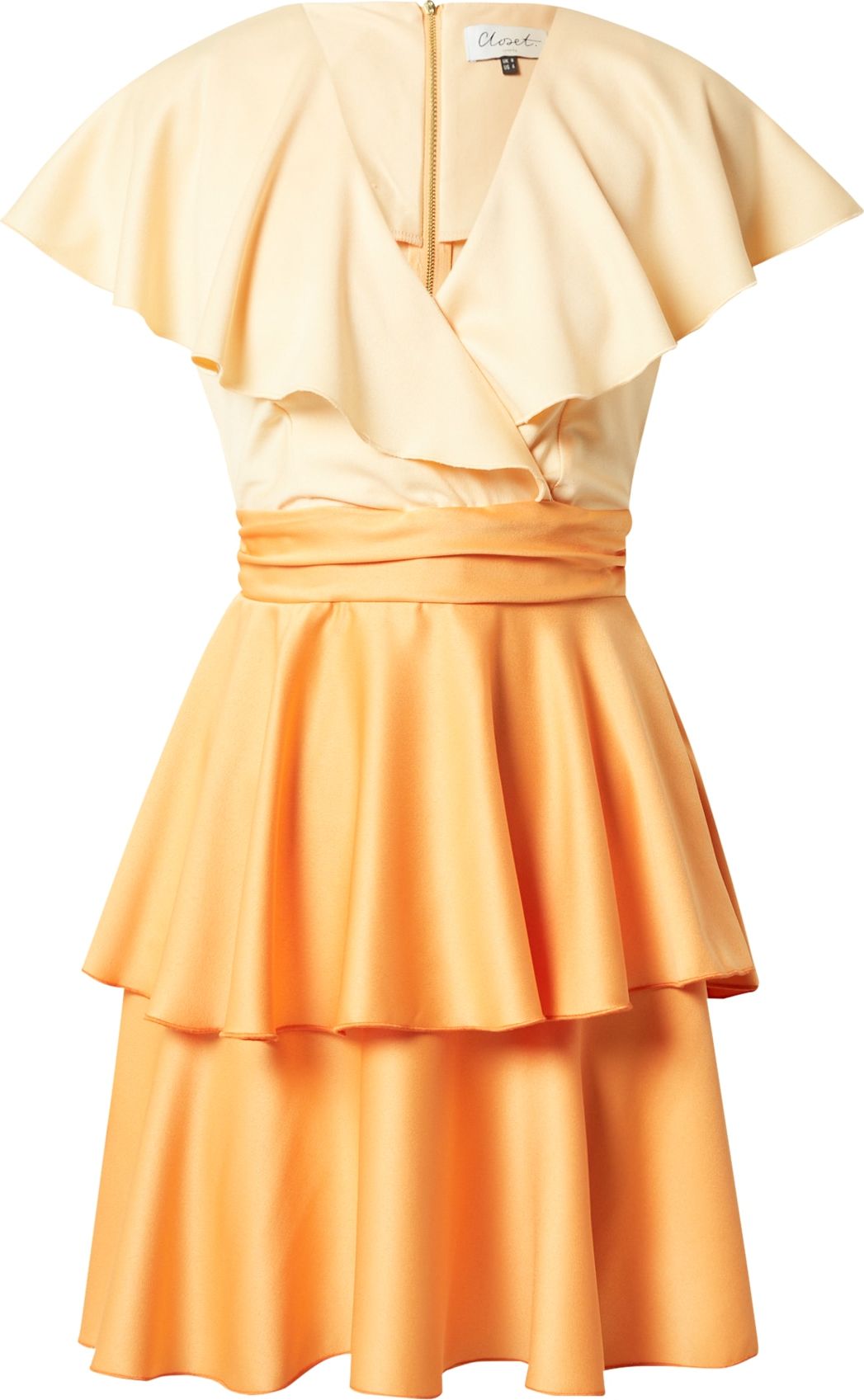 Closet London Šaty jasně oranžová / písková