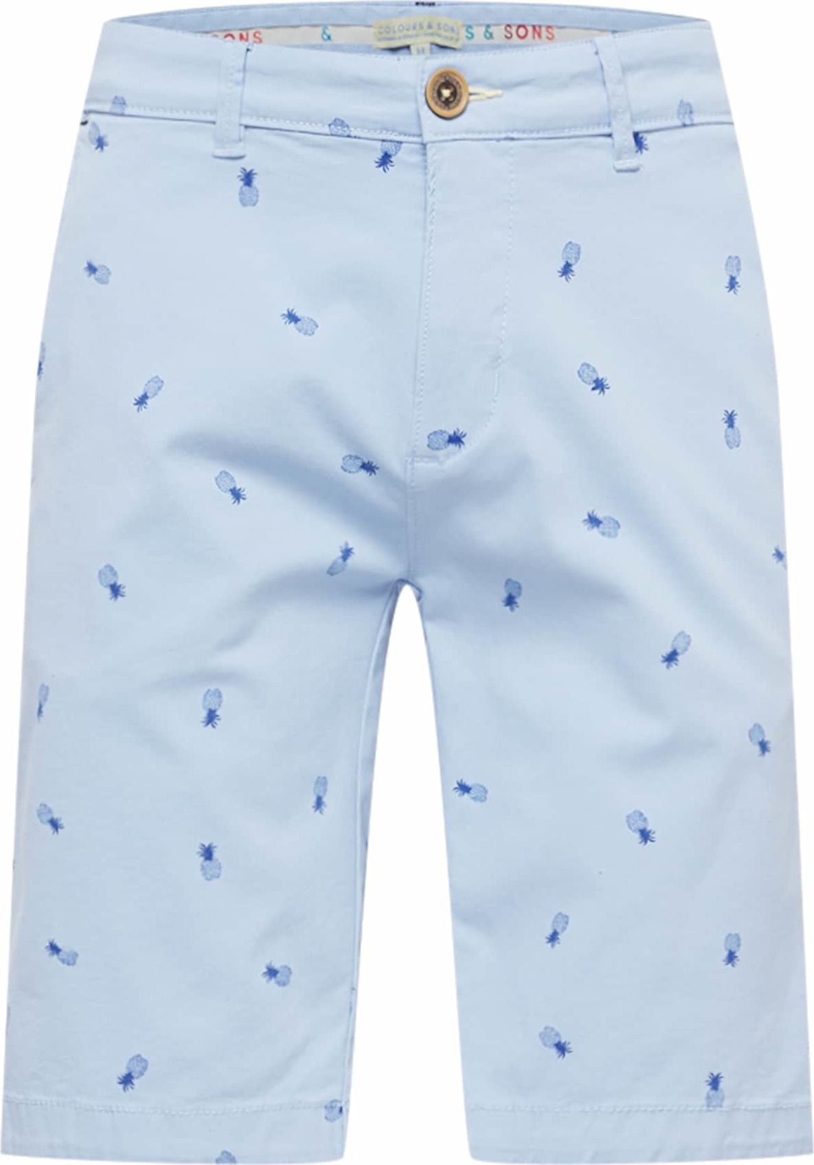 COLOURS & SONS Chino kalhoty modrá / světlemodrá