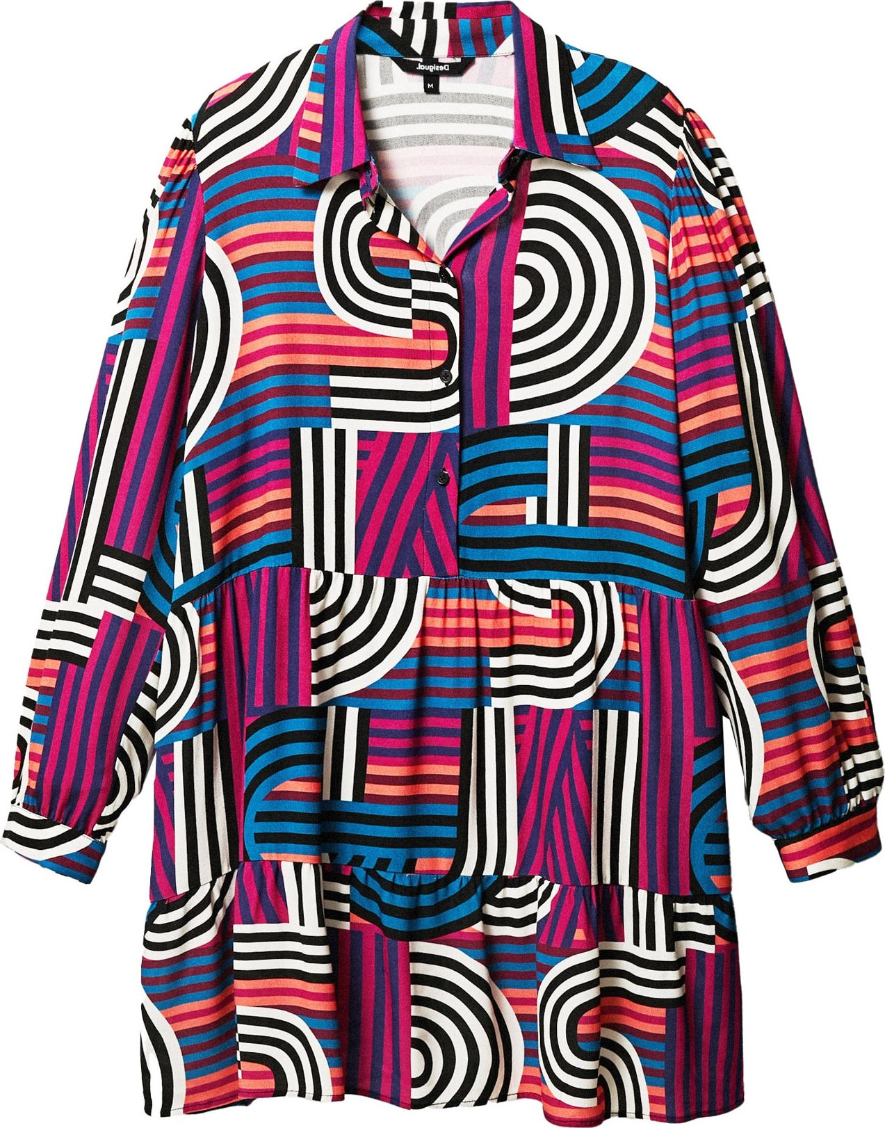 Desigual Košilové šaty 'FULL STUDIO' bílá / černá / světlemodrá / pink / tmavě modrá