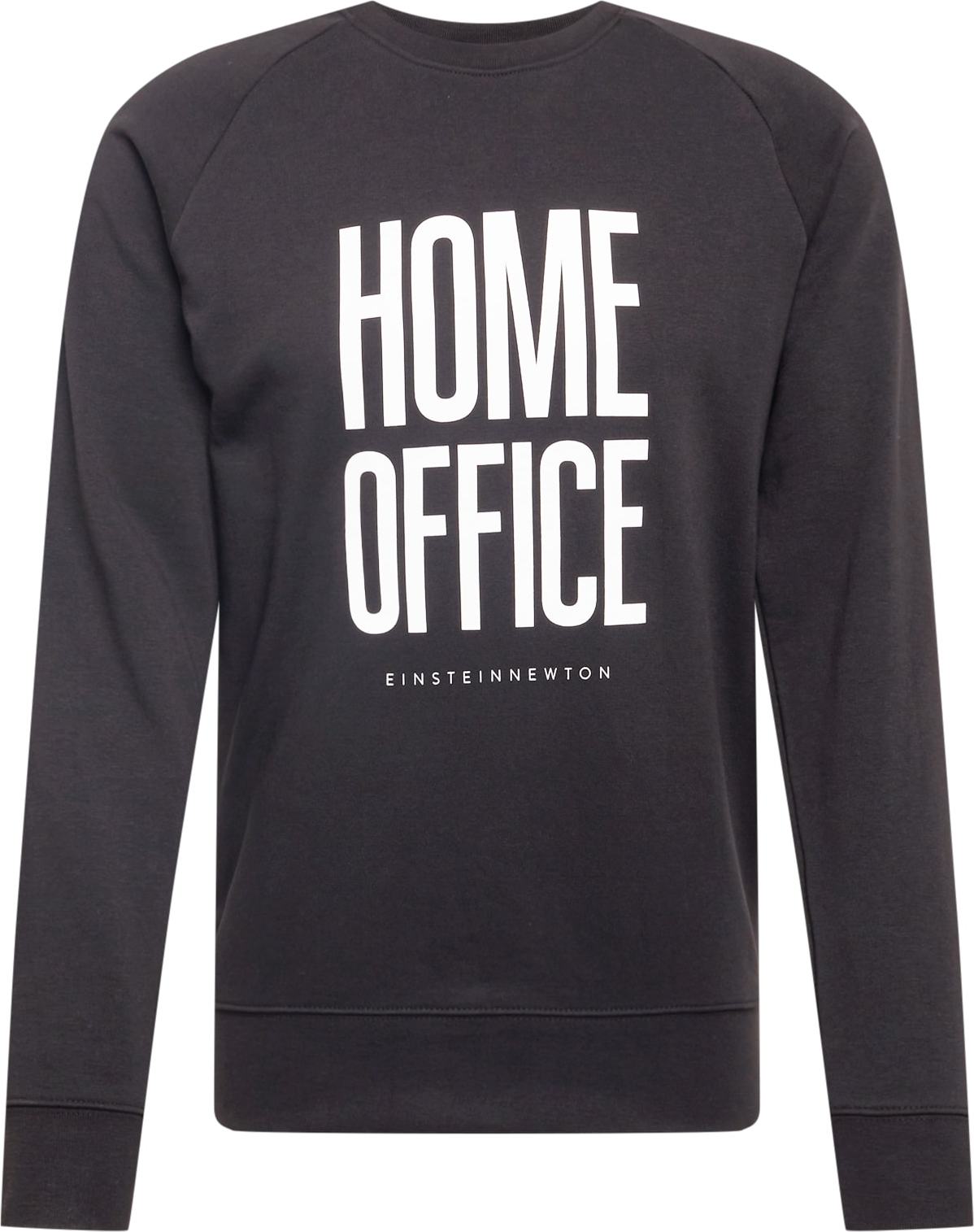 EINSTEIN & NEWTON Mikina 'Home Office' černá / bílá