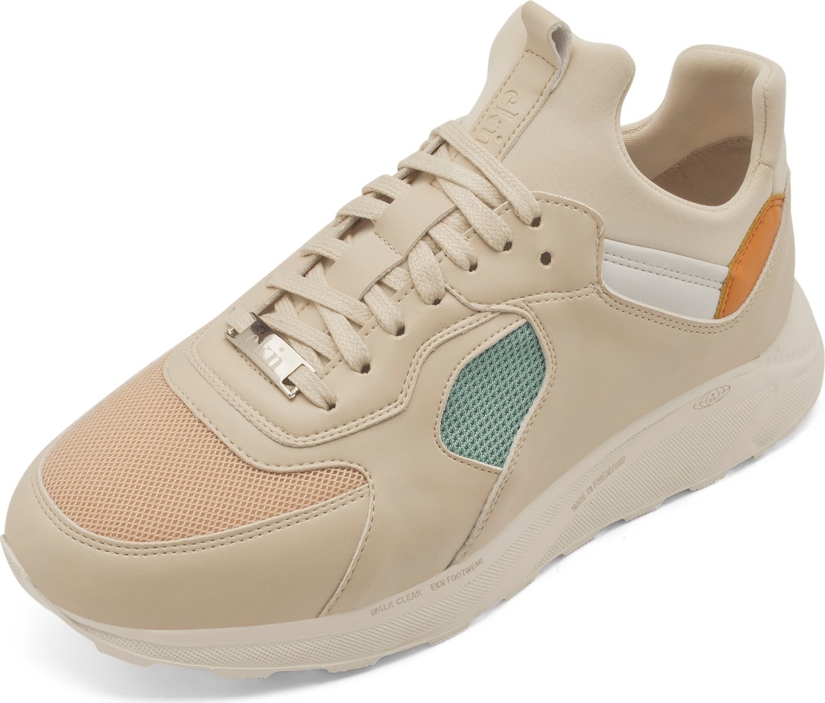 EKN Footwear Tenisky 'Larch' béžová / nefritová / bílá / oranžová