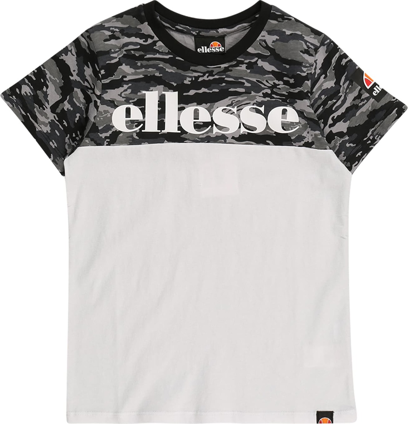 ELLESSE Tričko 'Mitico' khaki / černá / bílá / oranžová