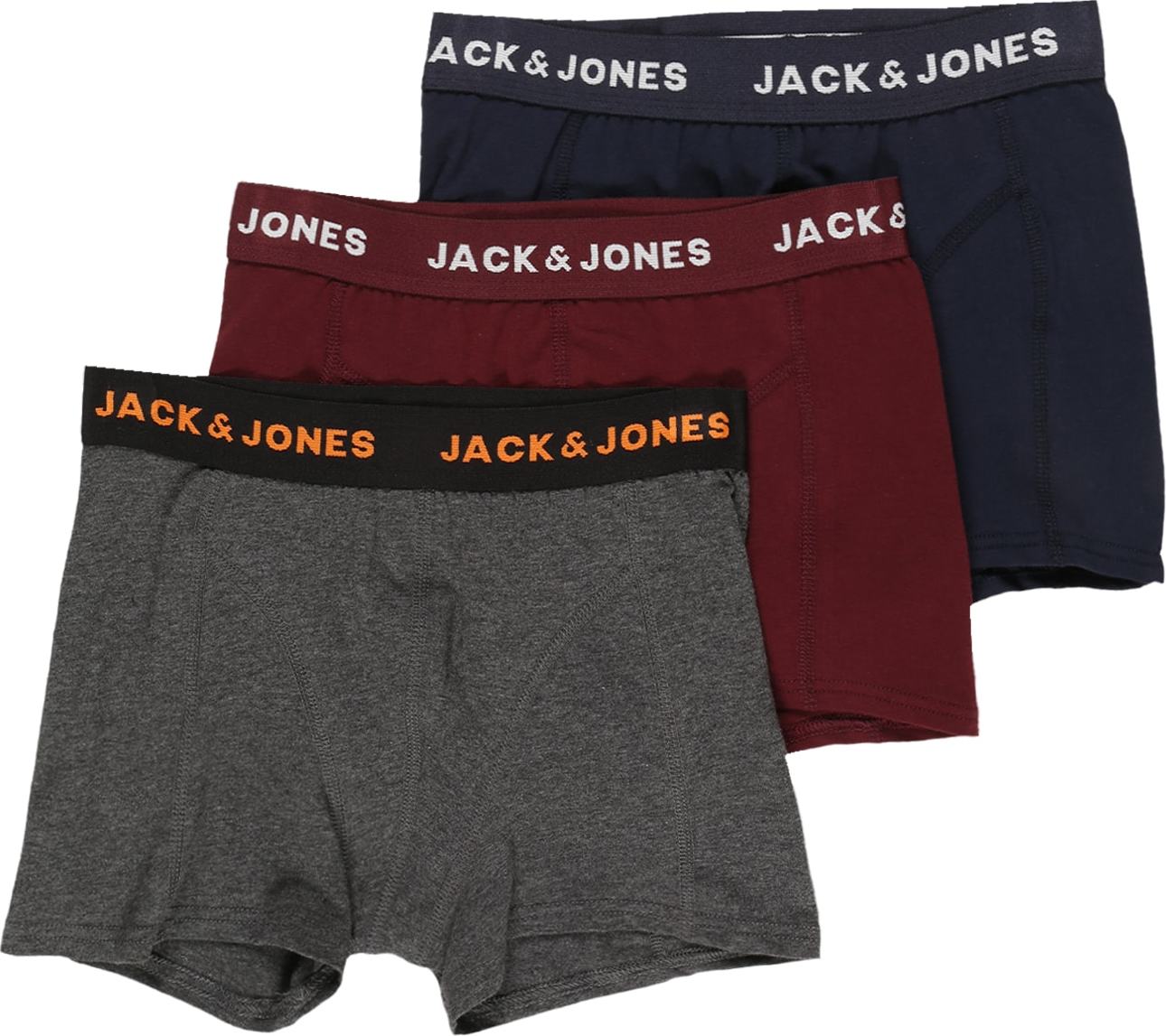 Jack & Jones Junior Spodní prádlo vínově červená / černý melír / námořnická modř / bílá / oranžová