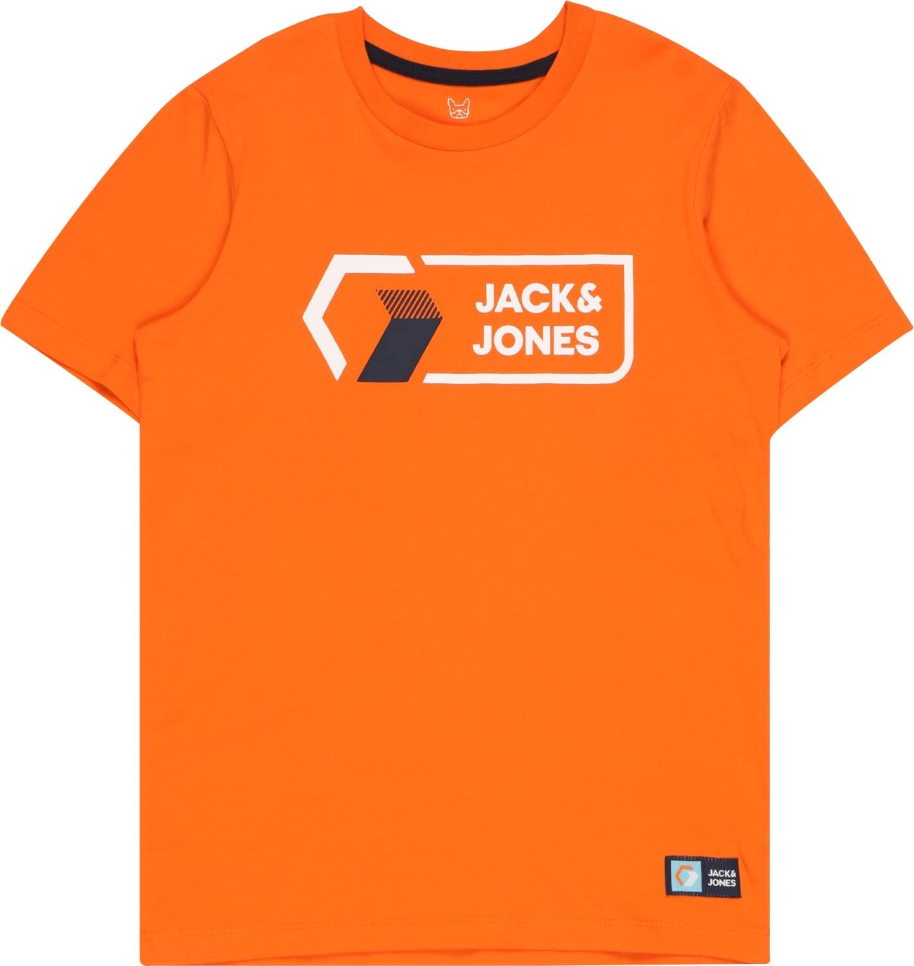 Jack & Jones Junior Tričko 'LOGAN' bílá / tmavě oranžová / černá