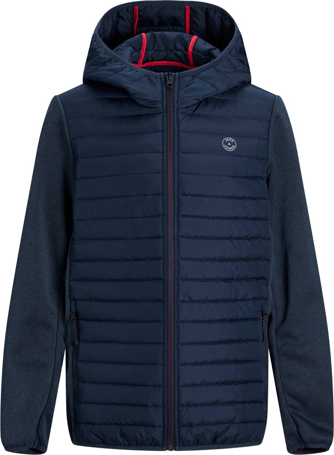 Jack & Jones Junior Přechodná bunda marine modrá / červená