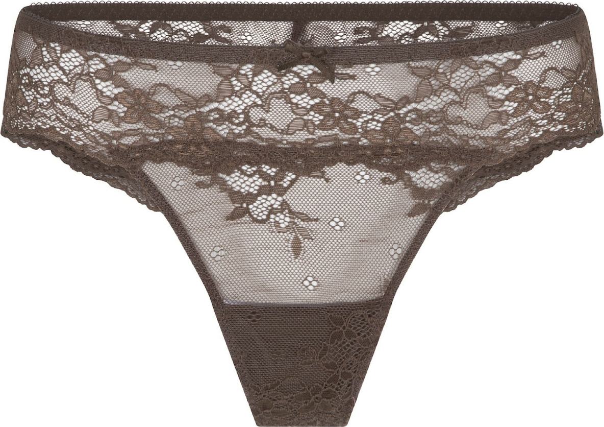LingaDore Tanga 'Daily lace' tmavě hnědá