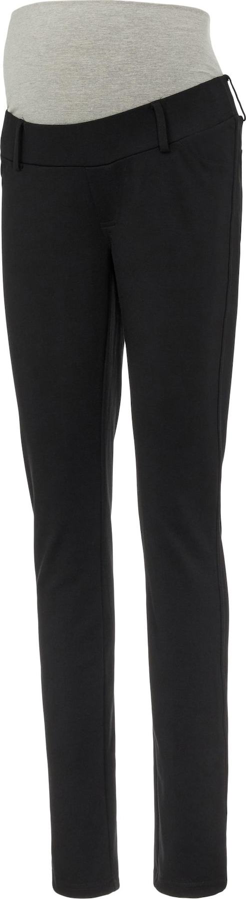 MAMALICIOUS Kalhoty 'Alba' černá / šedý melír